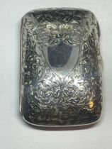 A DECORATIVE HALLMARKED BIRMINGHAM SILVER CHEROOT CASE