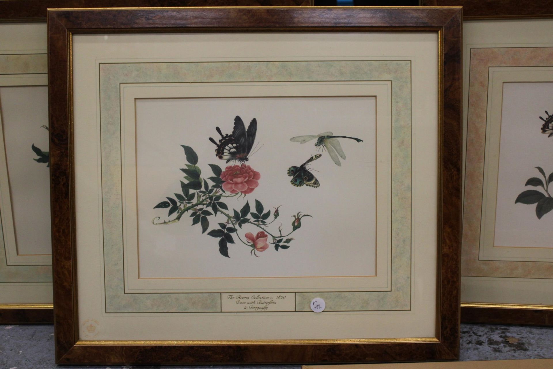 A SET OF FOUR "THE REEVES COLLECTION" FEATURING BUTTERFLIES AND VARIOUS FLOWERS - Image 3 of 3