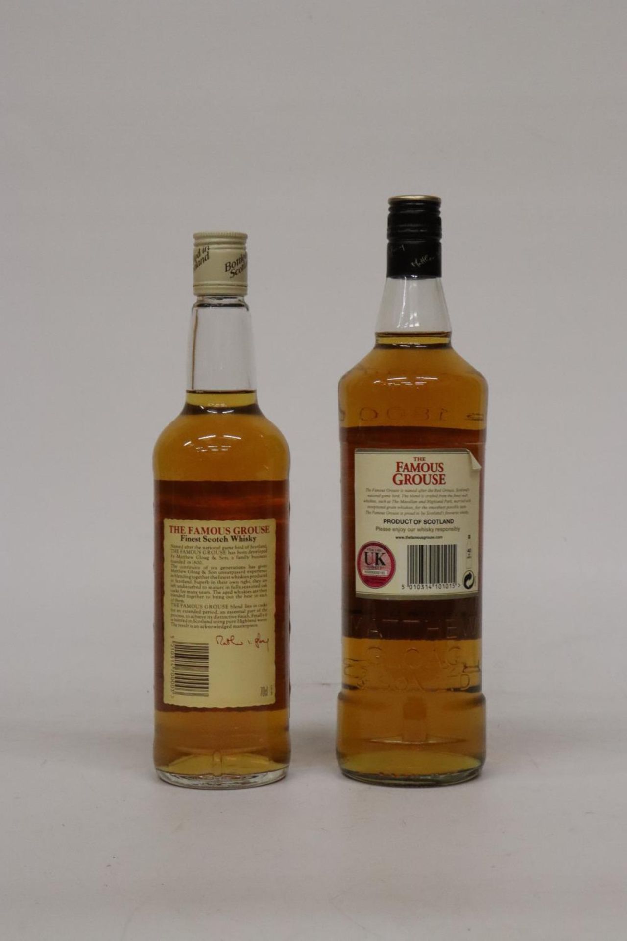 TWO BOTTLES OF FAMOUS GROUSE SCOTCH WHISKY TO INCLUDE A 1L AND A 70CL BOTTLE - Image 2 of 3