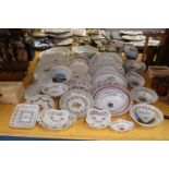 A LARGE QUANTITY OF RIBBON PLATES AND TRINKET DISHES