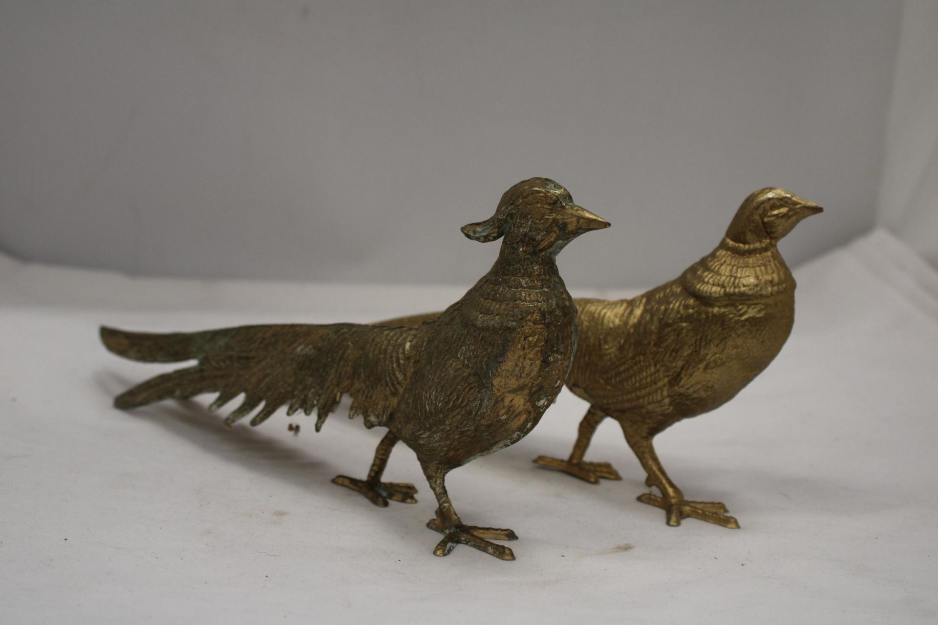 A PAIR OF COCK AND HEN PHEASANTS, HEIGHT 12CM, LENGTH 28CM - Image 4 of 5