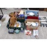 A LARGE ASSORTMENT OF HOUSEHOLD ITEMS TO INCLUDE CERAMICS AND GLASS WARE ETC
