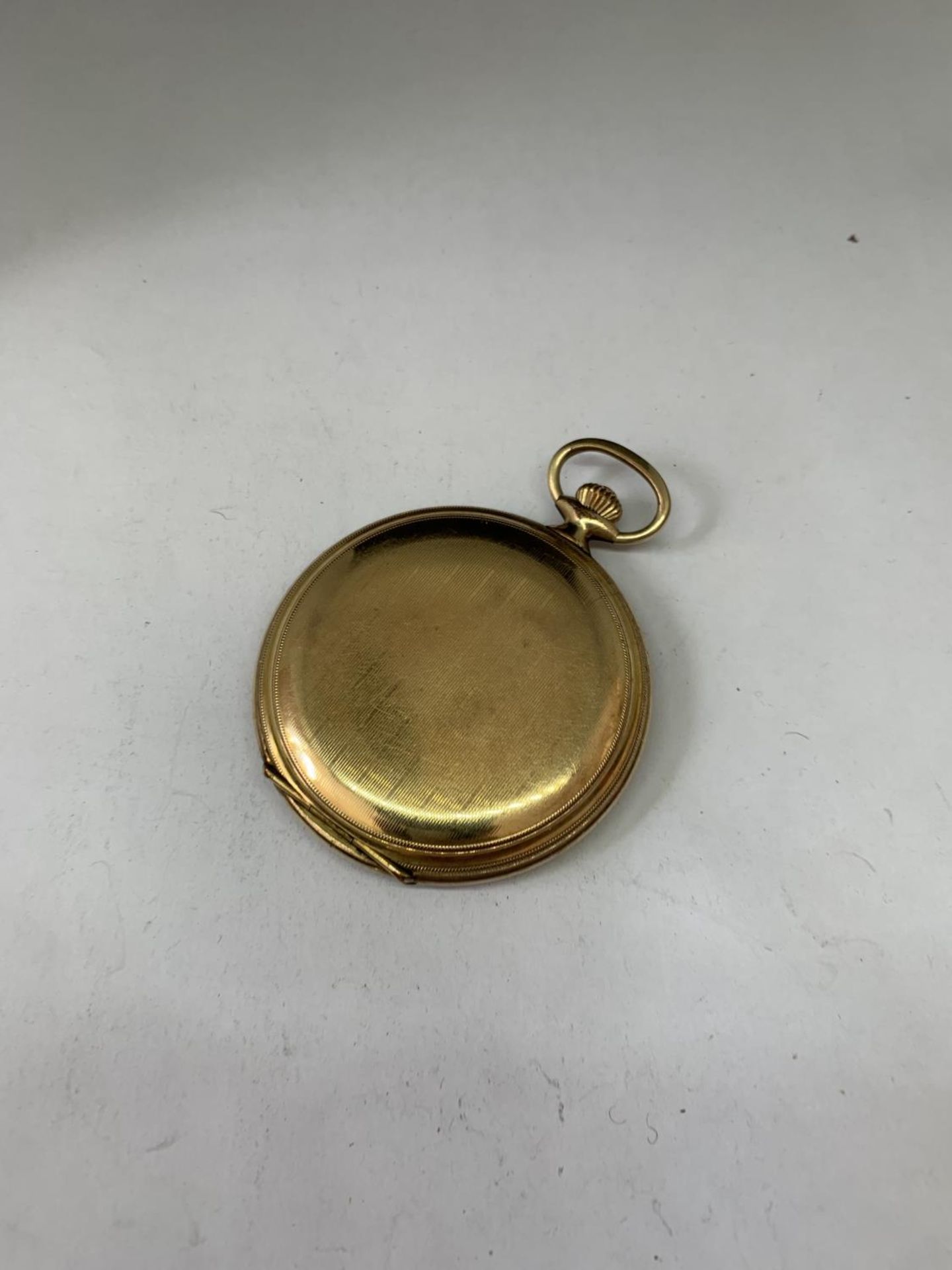 A GERMAN GOLD PLATED POCKET WATCH SEEN WORKING BUT NO WARRANTY - Image 3 of 3