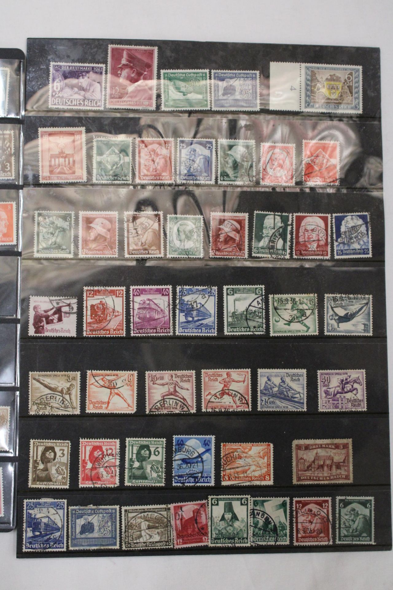 A COLLECTION OF GERMAN 3RD RANK HITLER STAMPS (2 PAGES) - Bild 4 aus 4