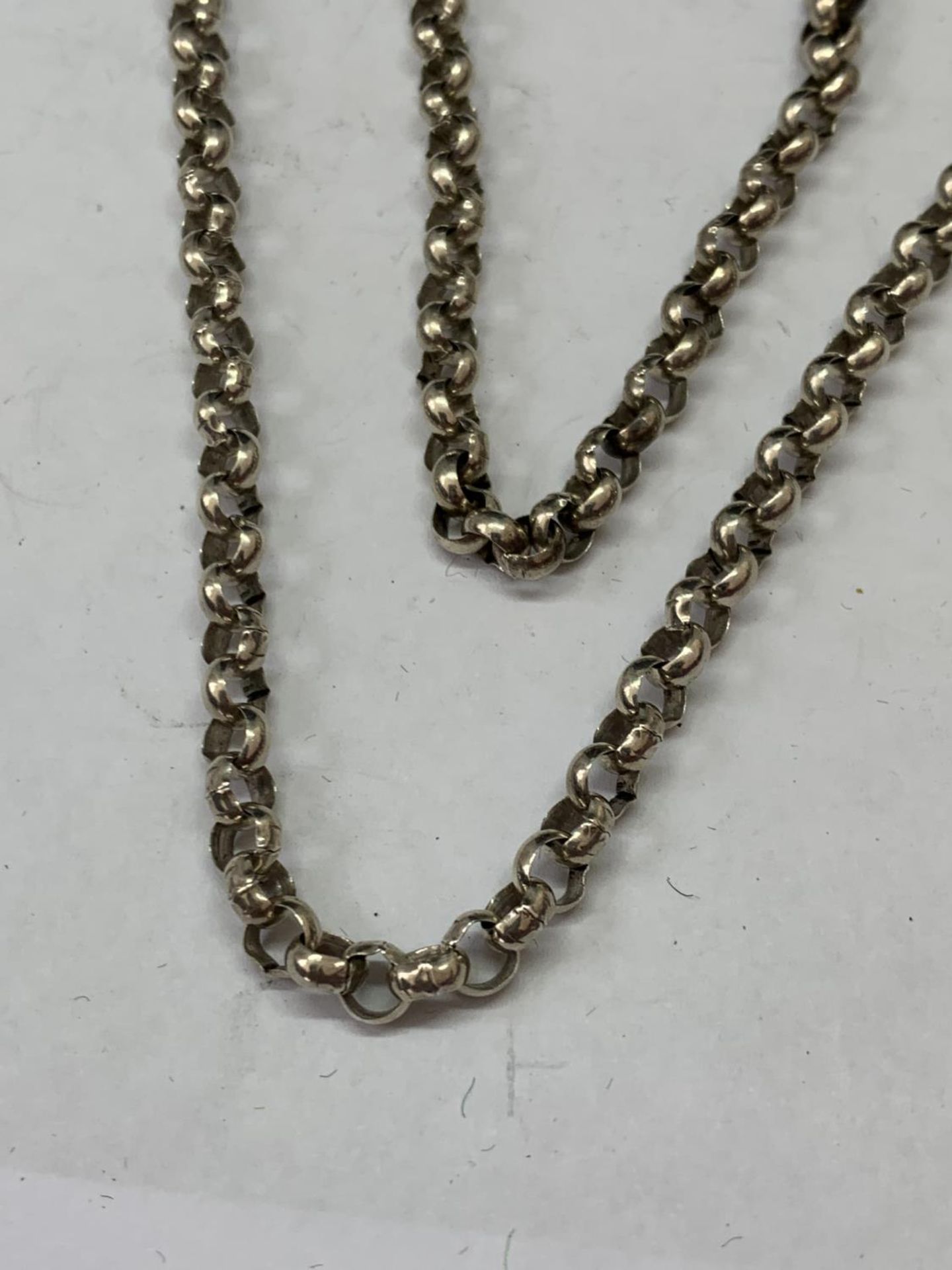 A SILVER BELCHER CHAIN NECKLACE LENGTH 28" - Image 2 of 3