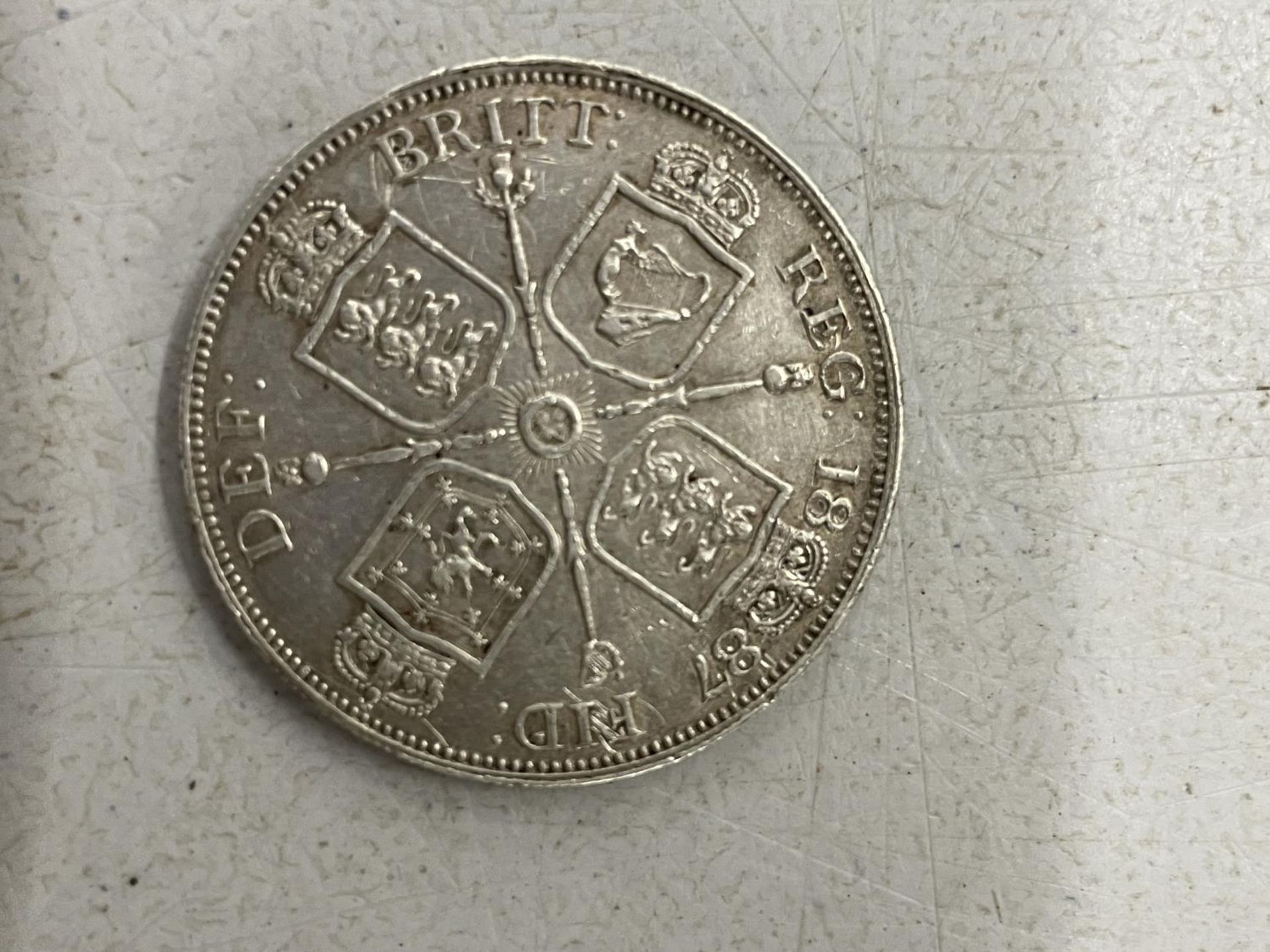 AN 1887 DOUBLE FLORIN