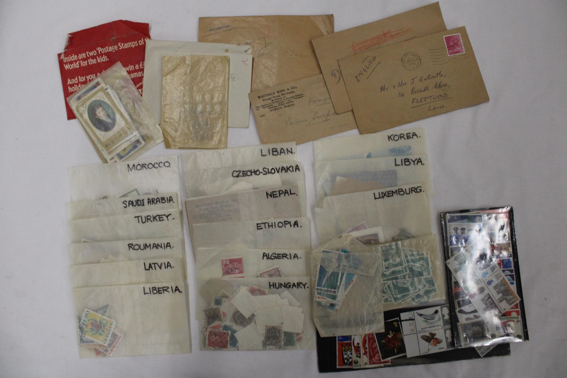 A QUANTITY OF LOOSE STAMPS IN PACKETS FROM AROUND THE WORLD