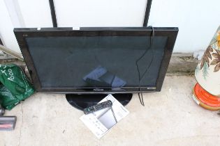 A PANASONIC 37" TELEVISION WITH REMOTE CONTROL