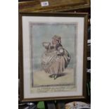 A FRAMED PRINT BY H.HUMPHREYS OF "ENTER COWSLIP WITH A BOWL OF CREAM" - VIDE BRANDENBURG