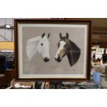 A FRAMED LIMITED EDITION 29/850 PRINT, 'SIMPLY THE BEST', FEATURING SHOWJUMPERS, MILTON (JOHN
