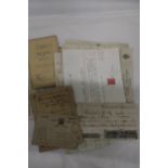 A QUANTITY OF VINTAGE EPHEMERA TO INCLUDE RECEIPTS, LETTERS, ETC