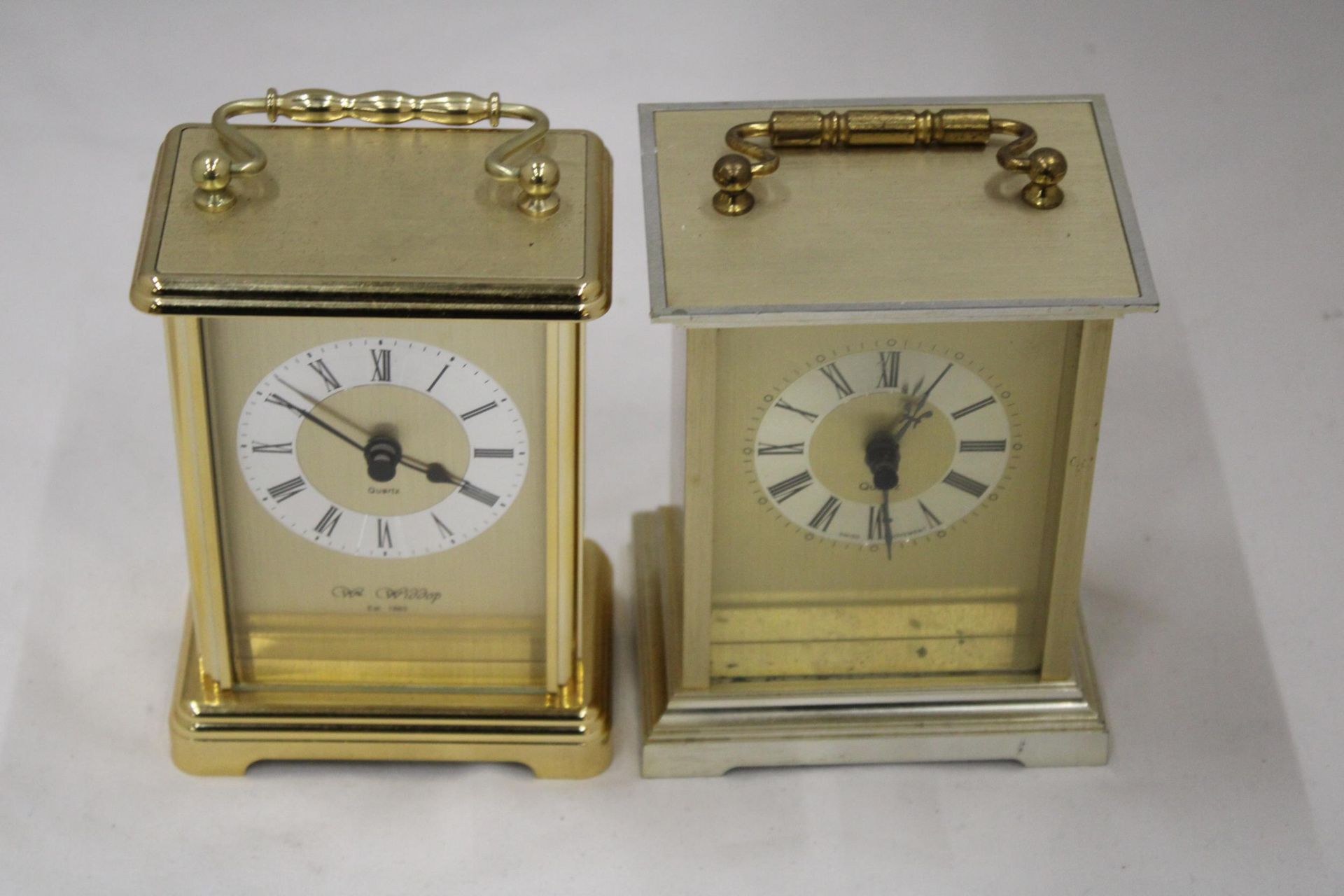 TWO CARRIAGE CLOCKS