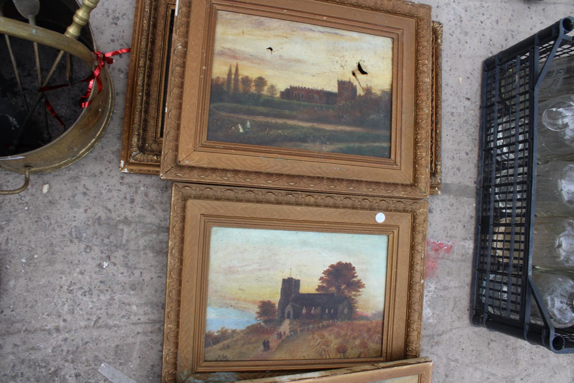 THREE GILT FRAMED PRINTS AND A GILT PICTURE FRAME - Image 2 of 2