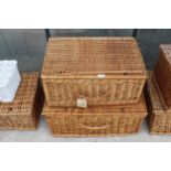 TWO VINTAGE WICKER PICNIC HAMPERS