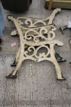 A PAIR OF DECORATIVE CAST BENCH ENDS