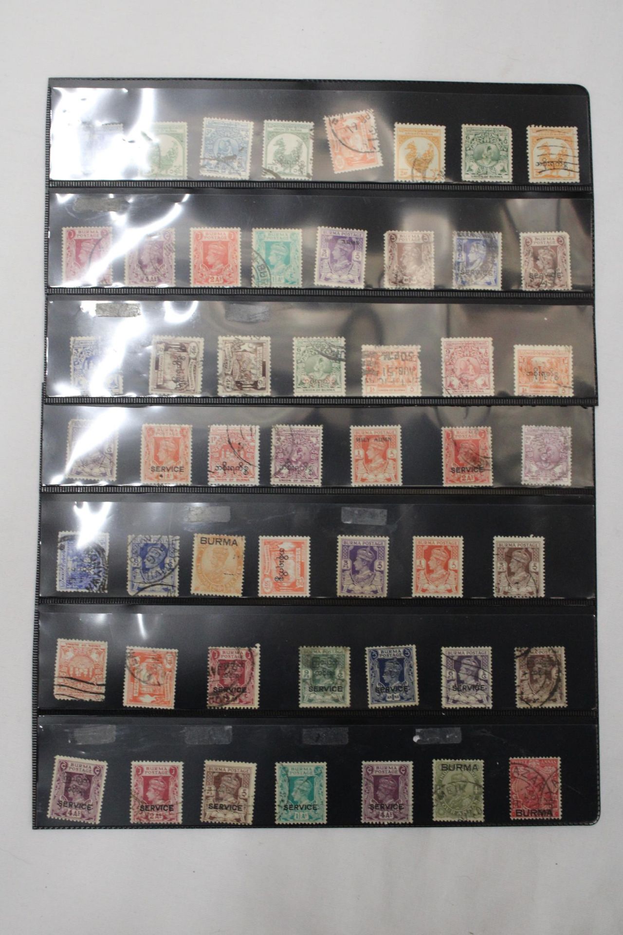 TWO PAGES OF STAMPS FROM BURMA GEORGE 6TH
