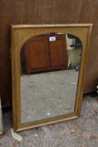 A MODERN GILT COLOURED WALL MIRROR 29" X 21"