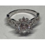 A MARKED 9K RING WITH 1 CARAT OF MOISSANITE SIZE N GROSS WEIGHT 3.05 GRAMS