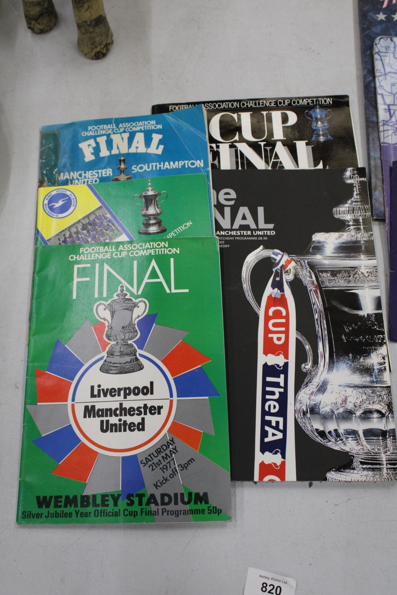FIVE MANCHESTER UNITED CUP FINAL PROGRAMMES