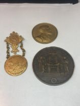 THREE COMMEMORATIVE MEDALS TO INCLUDE LICK OBSERVATORY 1904, ETC