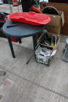 A RONSEAL SPRAYER, ARTIKA PRESSURE WASHER, STRIMMER AND GARDEN TABLE