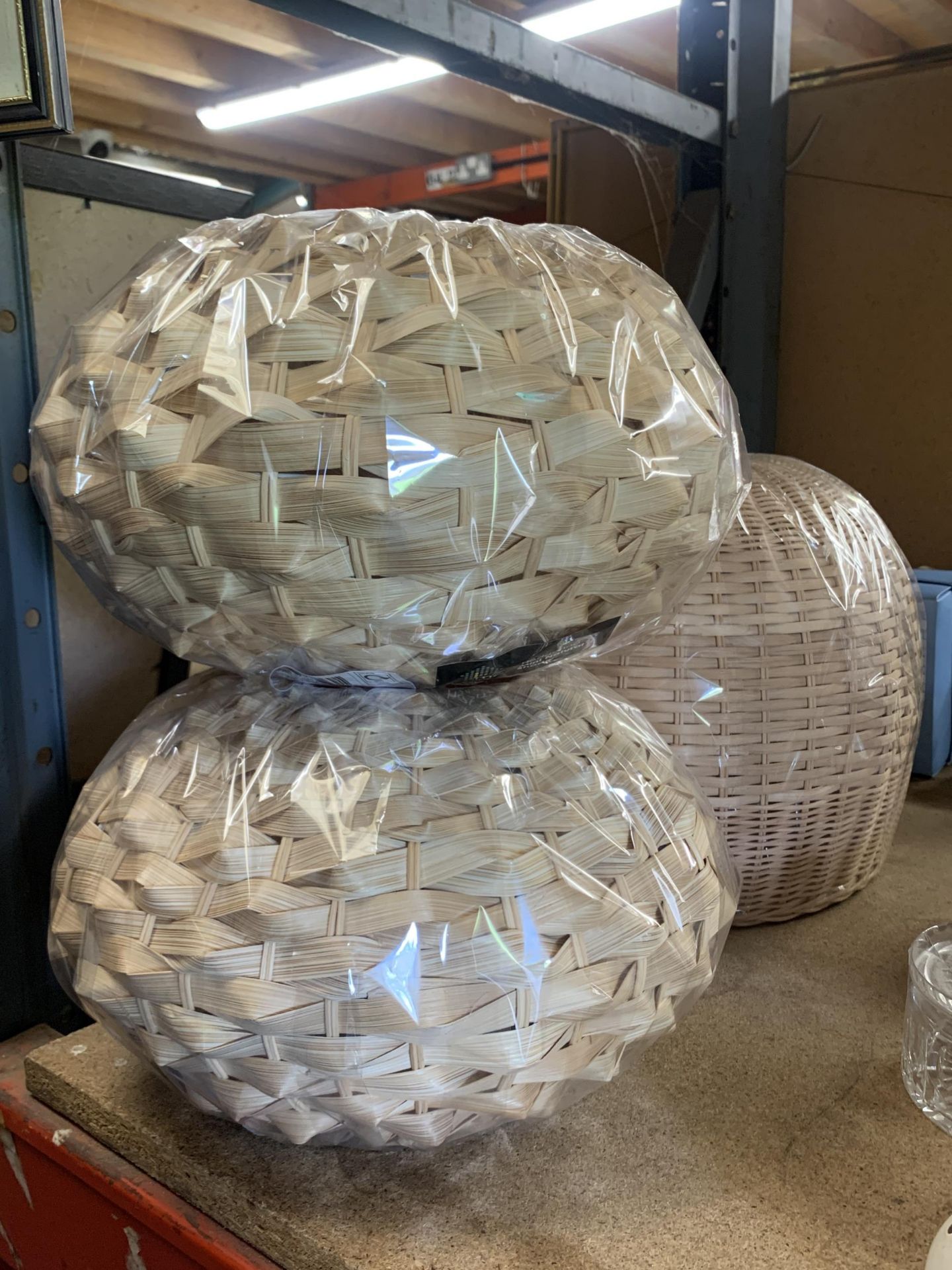 THREE AS NEW WHICKER LIGHT SHADES IN PACKAGING