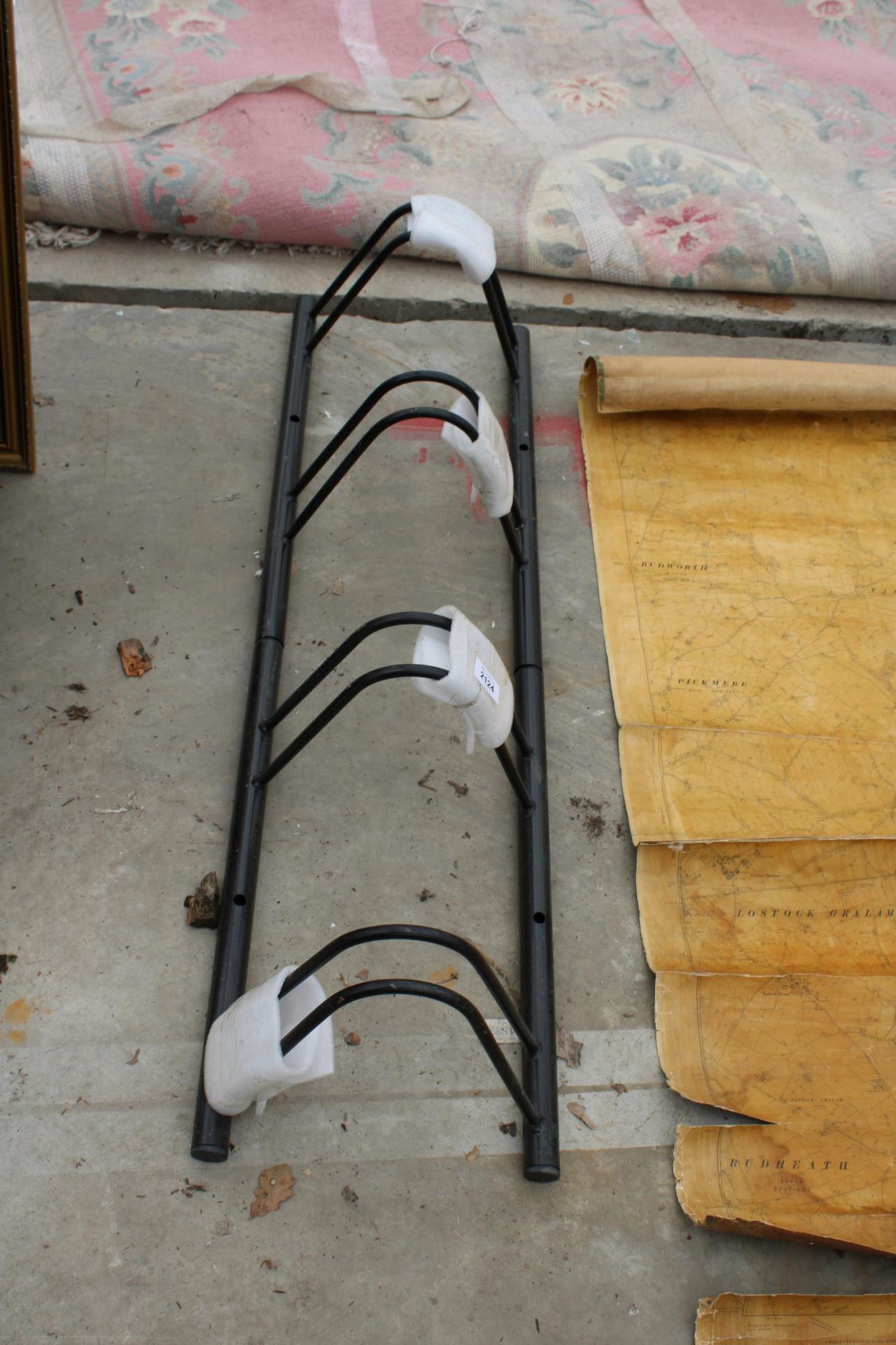 A FOUR SECTION METAL BIKE RACK