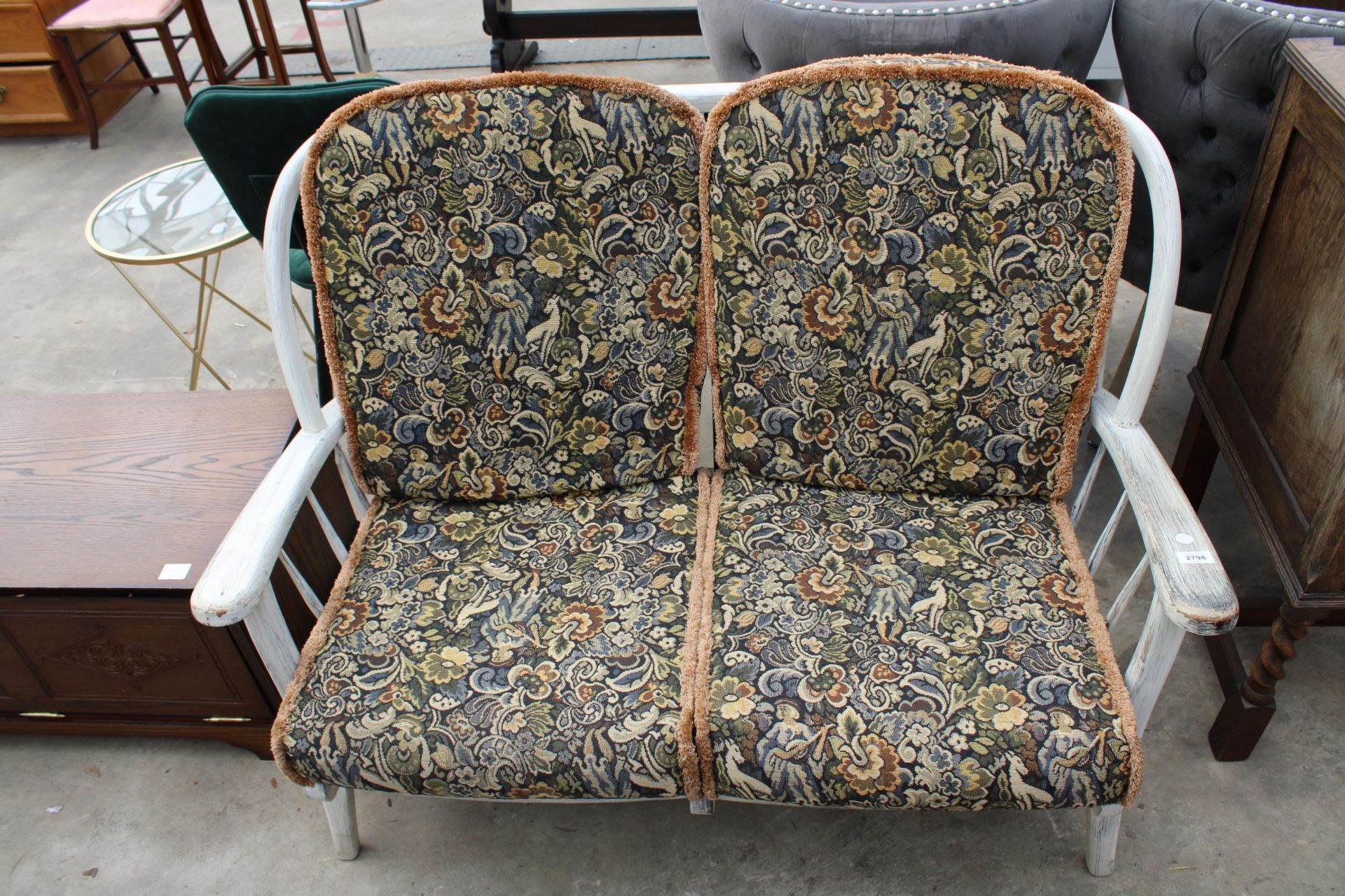 A SHABBY CHIC COTTAGE TWO SEATER SETTEE