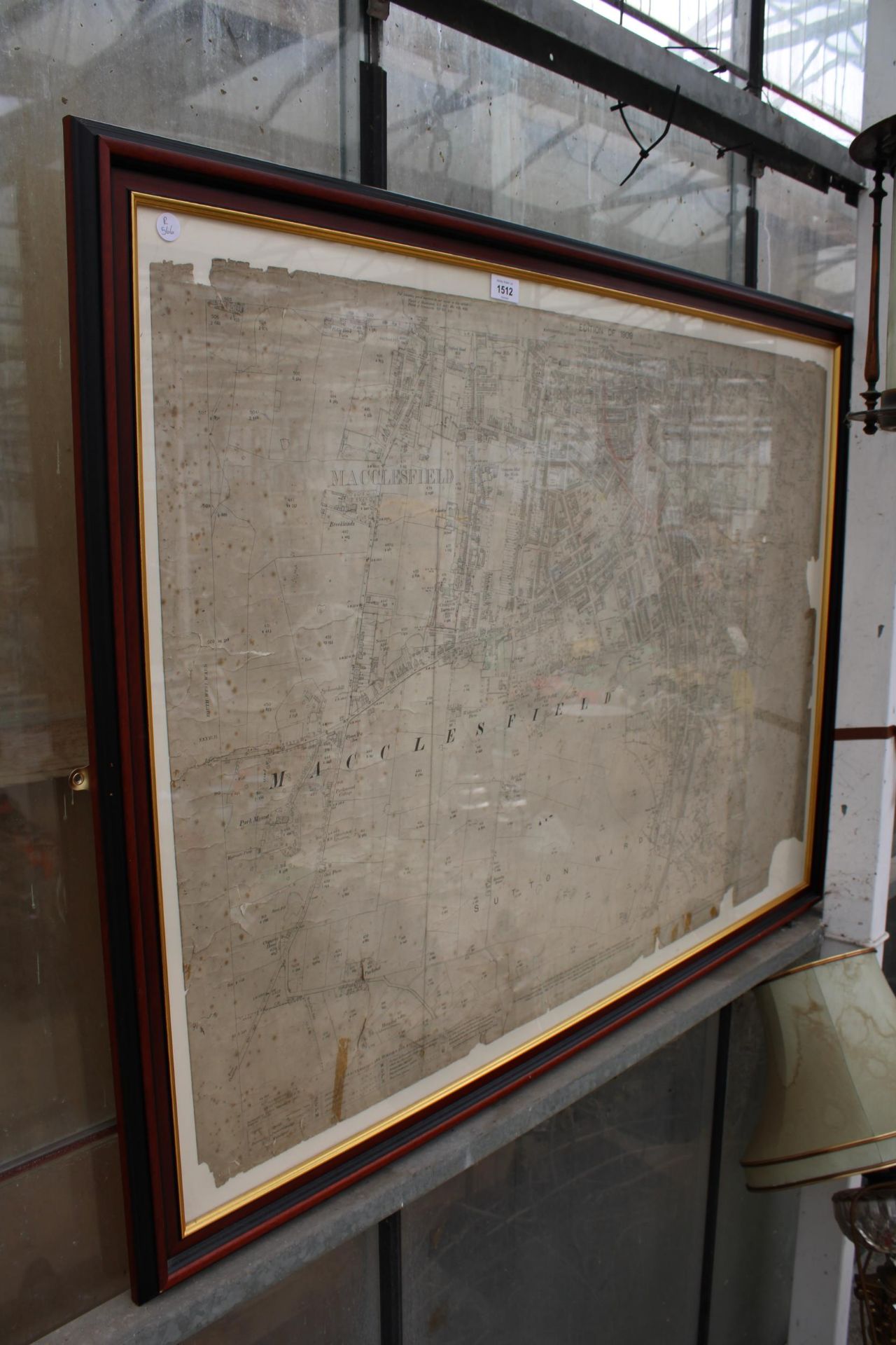 A LARGE FRAMED MAP OF THE SUTTON WARD OF MACCLESFIELD EDITION OF 1909 - Bild 2 aus 4