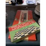 TWO VINTAGE GAMES TO INCLUDE MONOPOLY AND DRAUGHTS