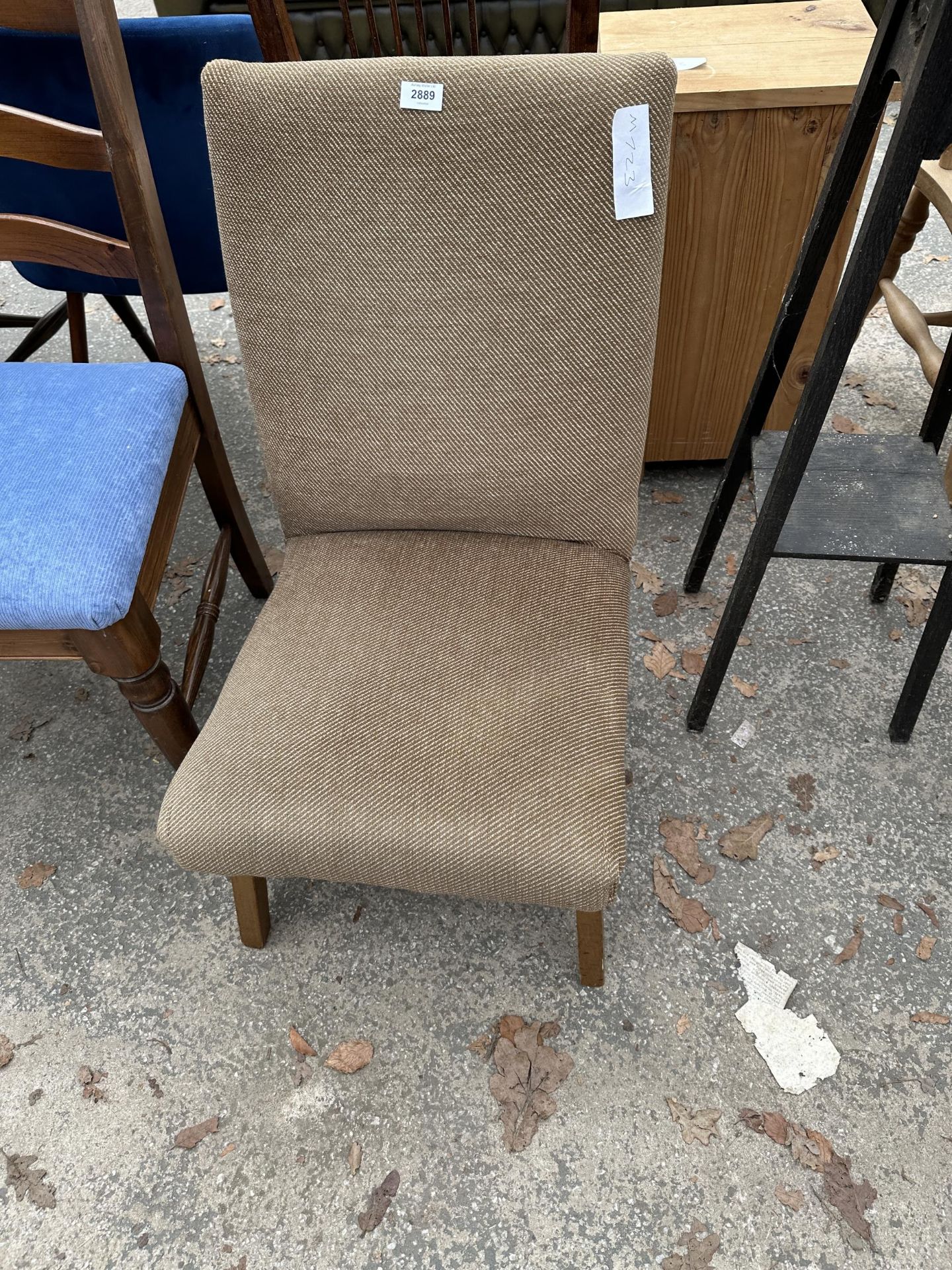 FIVE MODERN LADDER-BACK DINING CHAIRS, ONE BEING A CARVER AND BEDROOM CHAIR - Image 2 of 4