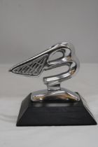 A 2019, CHROME BENTLEY 'B' ON A BASE, HEIGHT APPROX 13CM
