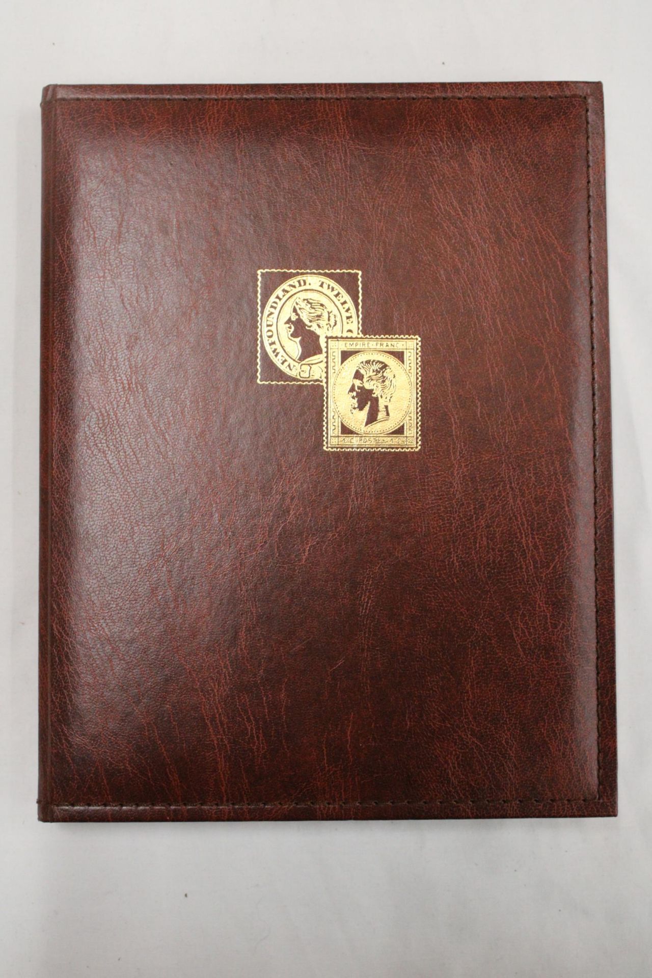 A RED LEATHER BOUND STAMP ALBUM CONTAINING STAMPS TO INCLUDE BIRDS, FLOWERS, ANIMALS, ETC., - Image 4 of 4