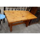 A MODERN PINE KITCHEN TABLE, 53.5" X 28.5"