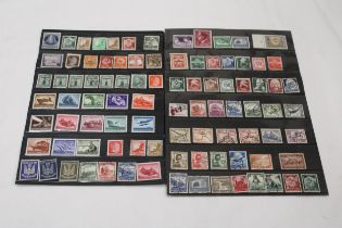 A COLLECTION OF GERMAN 3RD RANK HITLER STAMPS (2 PAGES)