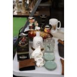 A QUANTITY OF CERAMICS, ETC TO INCLUDE A CARLTON WARE 'ROUGE ROYALE' DISH, BELL'S WHISKY DECANTER,