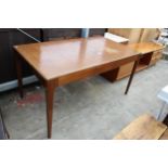 A RETRO TEAK EXTENDING DINING TABLE 56" X 31" (LEAF 22")