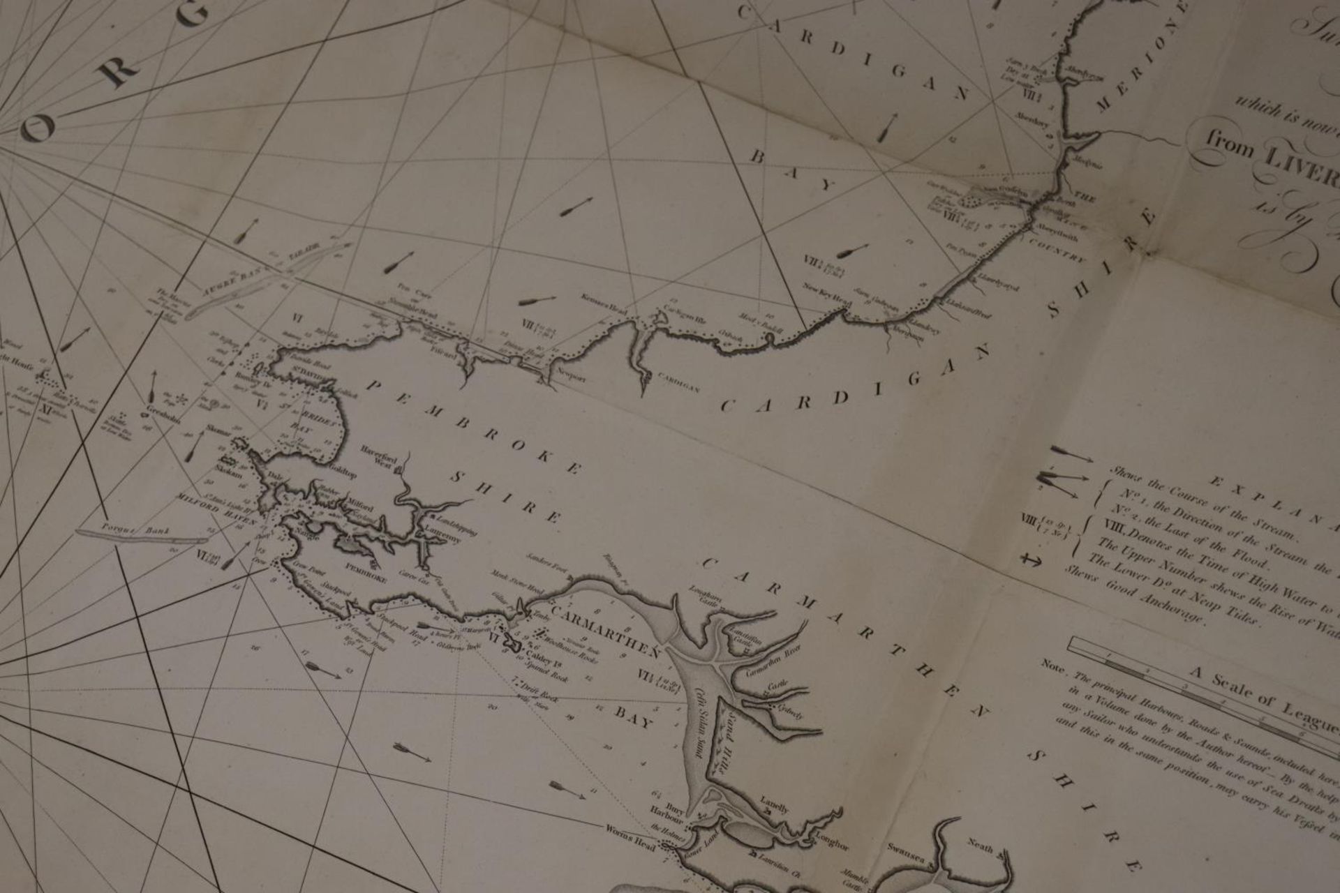 MORRIS (LEWIS) FOLD OUT MAP OF ST.GEORGES CHANNEL PUBLISHED 25TH NOVEMBER 1800 BY WILLIAM MORRIS, 92 - Bild 6 aus 7