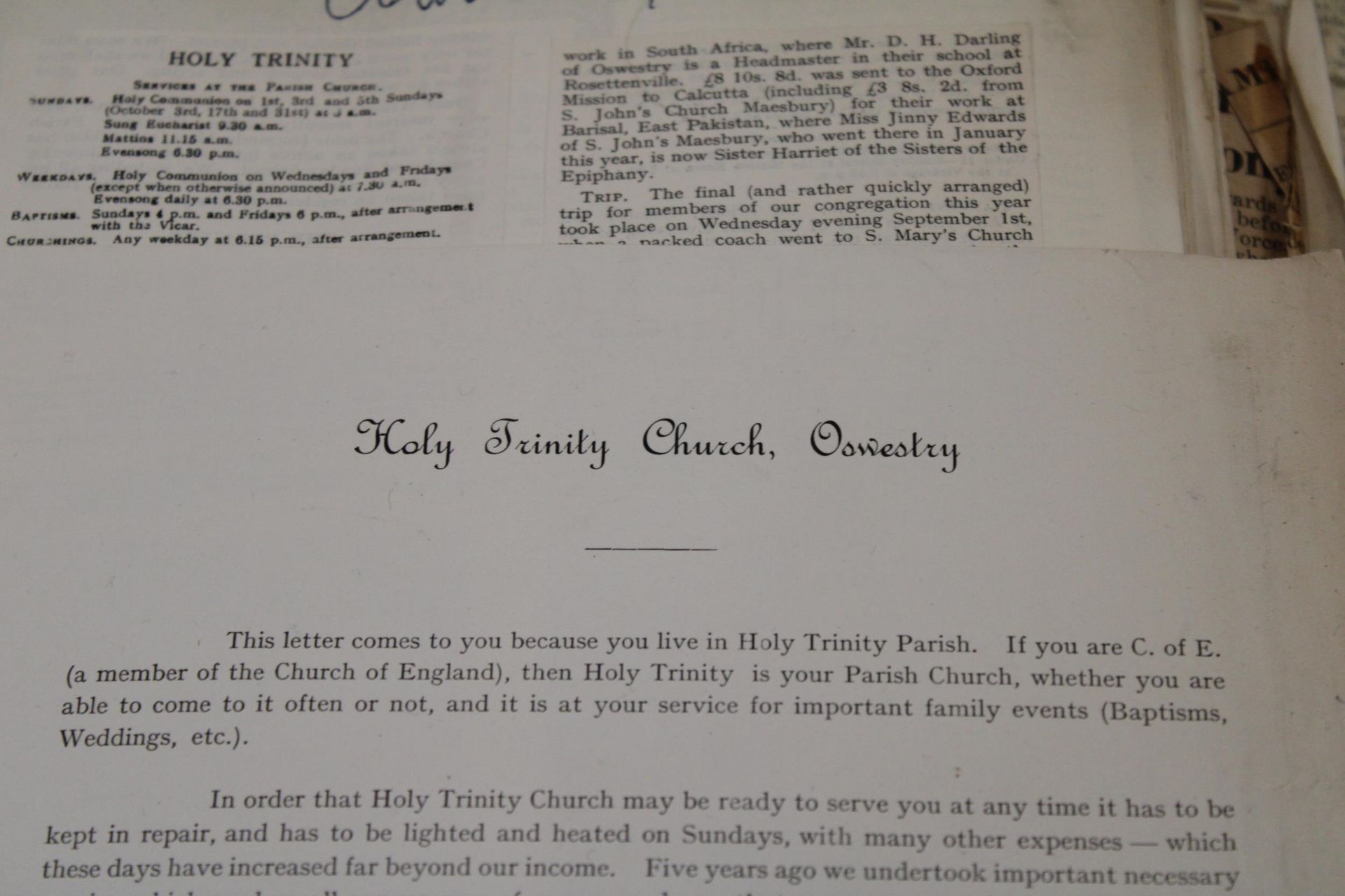 A QUANTITY OF VINTAGE EPHEMERA TO INCLUDE CHURCH LETTERS, ETC, PLUS BRITISH WORLD WAR 1 OVERSEAS - Image 4 of 7