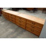TWO GPLAN CHESTS OF SIX DRAWERS, EACH 55" WIDE