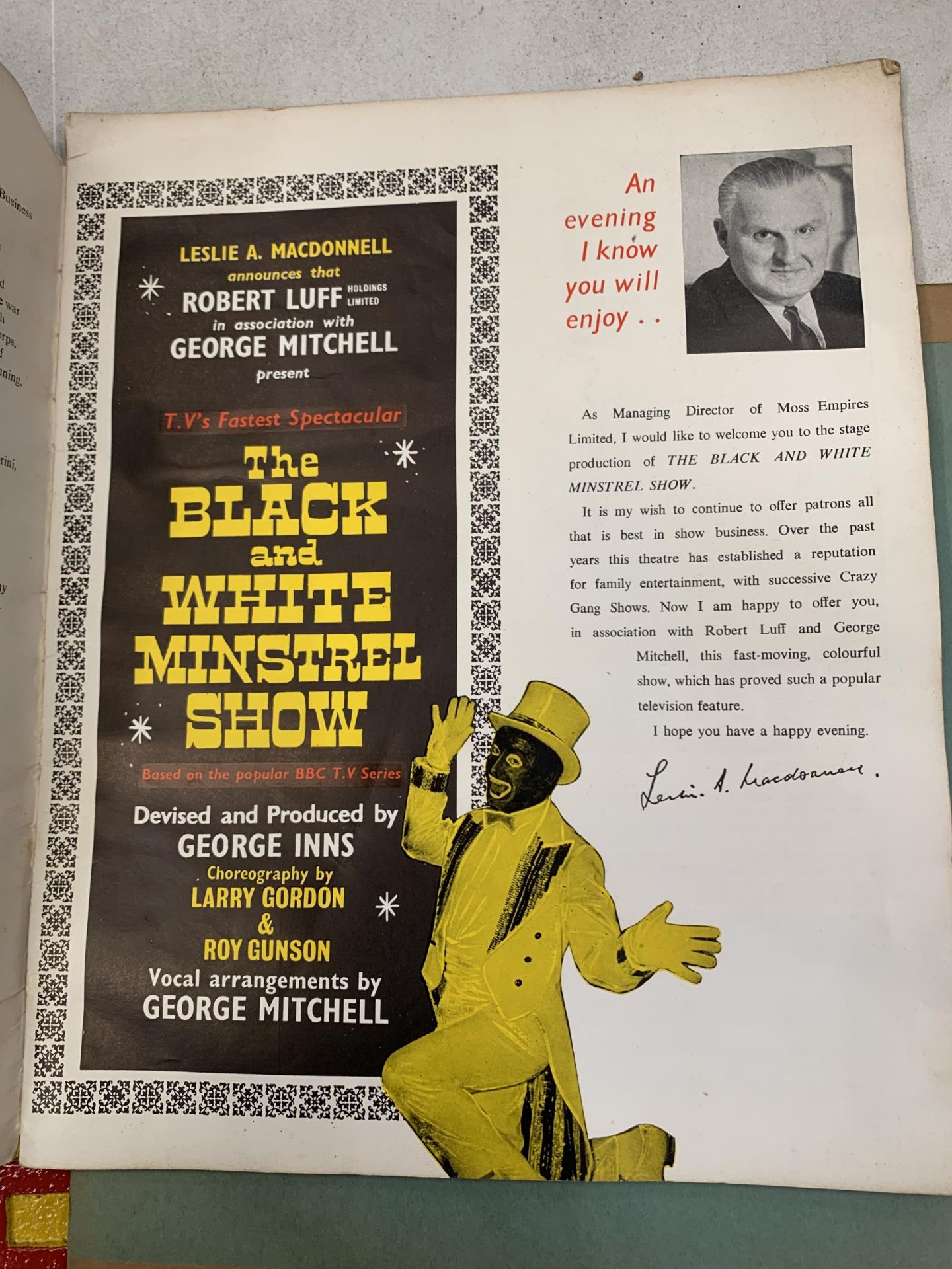 A 78RPM PINOCCHIO RECORD PLUS A 'BLACK AND WHITE MINSTRELS SHOW' SOUVENIR BROCHURE - Image 4 of 7