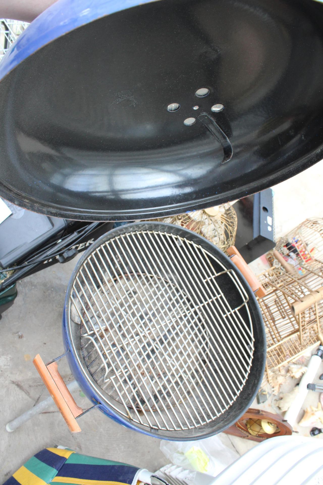 SIX PLASTIC STACKING CHAIRS, A FOLDING CHAIR AND A BBQ - Image 3 of 3