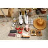 AN ASSORTMENT OF ITEMS TO INCLUDE ROLLER SKATES AND BOTTLE OPENERS ETC