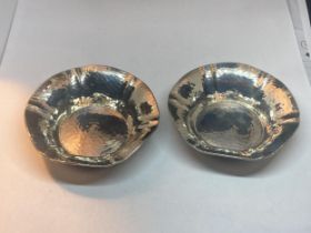 TWO STERLING SILVER CIRCULAR DISHES