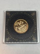 A CASED UNCIRCULATED GOLD SOVEREIGN DATED 2018