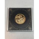 A CASED UNCIRCULATED GOLD SOVEREIGN DATED 2018