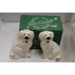 A LARGE SIZED PAIR OF ROYAL DOULTON SPANIEL DOGS IN ORIGINAL BOX