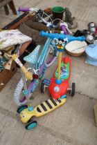 TWO CHILDS SCOOTERS AND A GIRLS BIKE