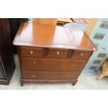 A STAG MINSTREL CHEST OF THREE SHORT AND TWO LONG DRAWERS, 32" WIDE