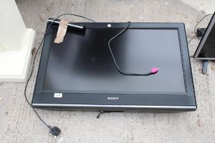 A SONY TELEVISION WITH REMOTE CONTROL